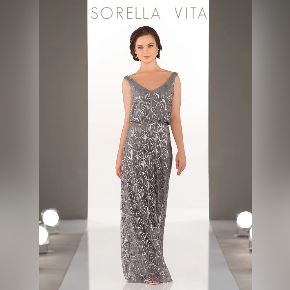 Sorella Vita Noveau Fully Sequined Formal Maxi Dress Women's size 14